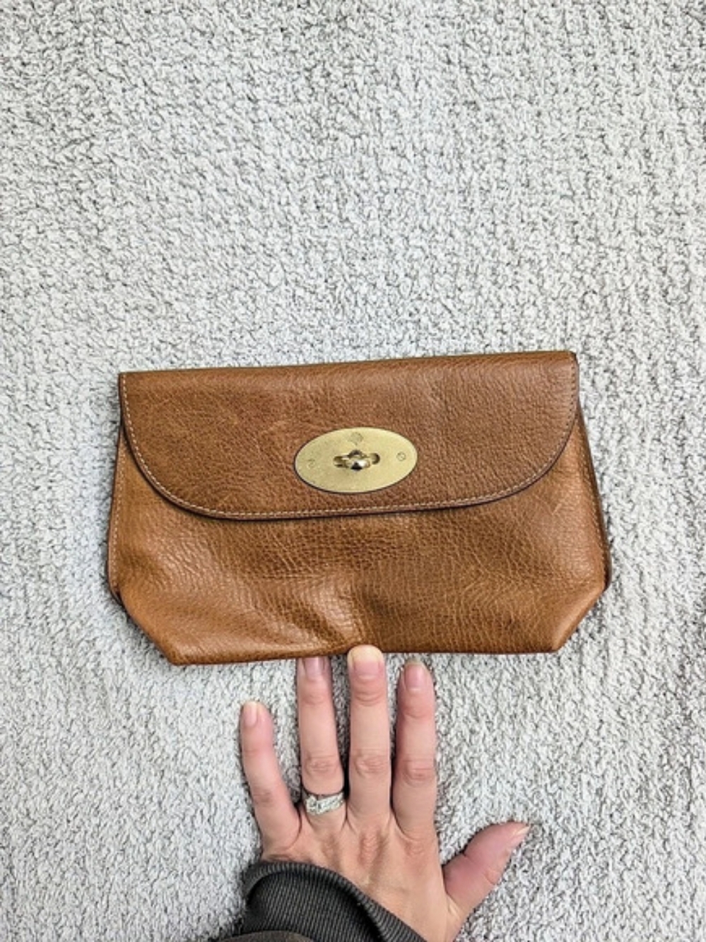 Mulberry Darley Cosmetic Pouch Brown Leather Clutch